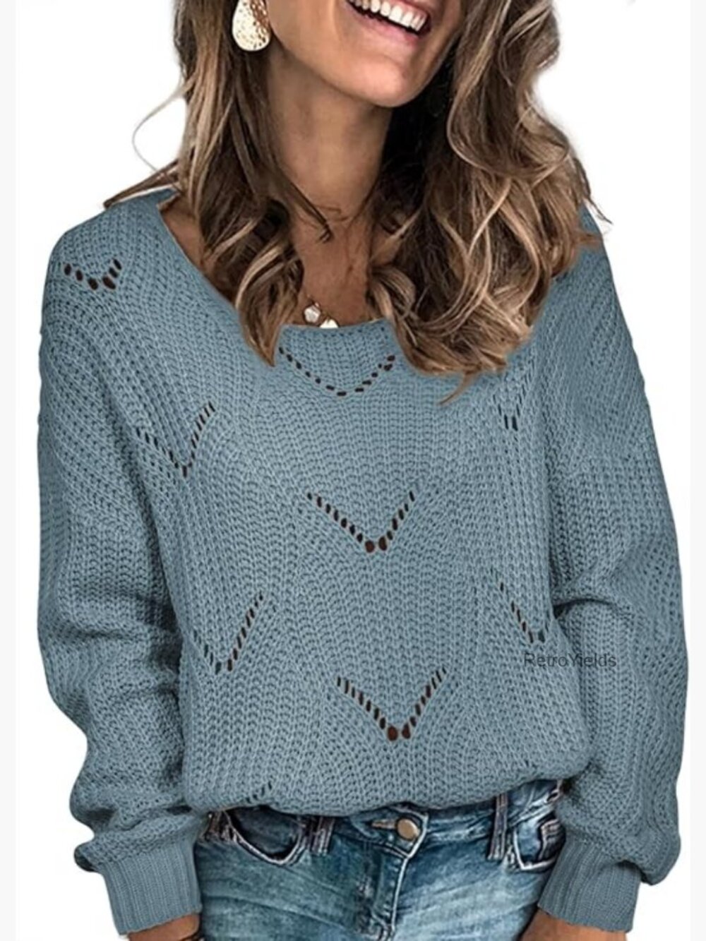 Crewneck Cable Knit Pullover Sweater - Cozy Elegant Long Sleeve Top